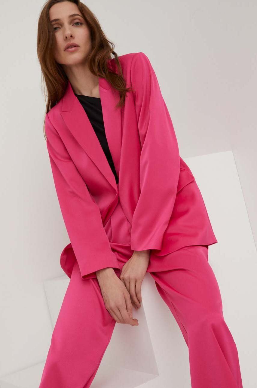 Sako Answear Lab růžová barva - růžová -  85 % Recyklovaný polyester