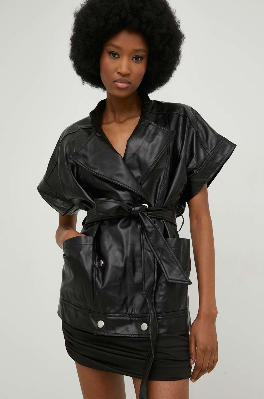 

Елек Answear Lab x limited collection SISTERHOOD в черно с двуредно закопчаване, Черен