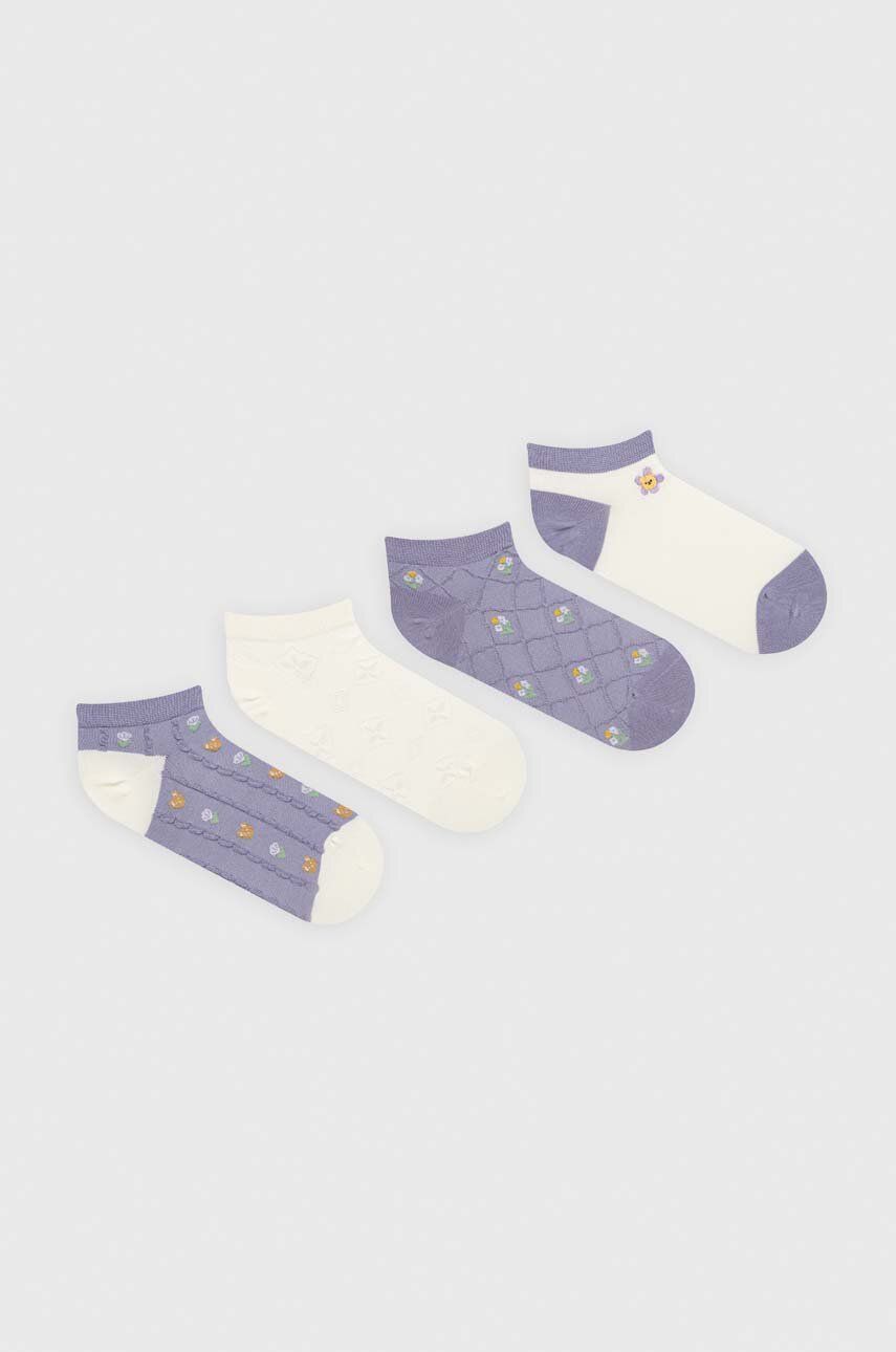 Ponožky Answear Lab 4-pack dámské, fialová barva - fialová -  85 % Bavlna