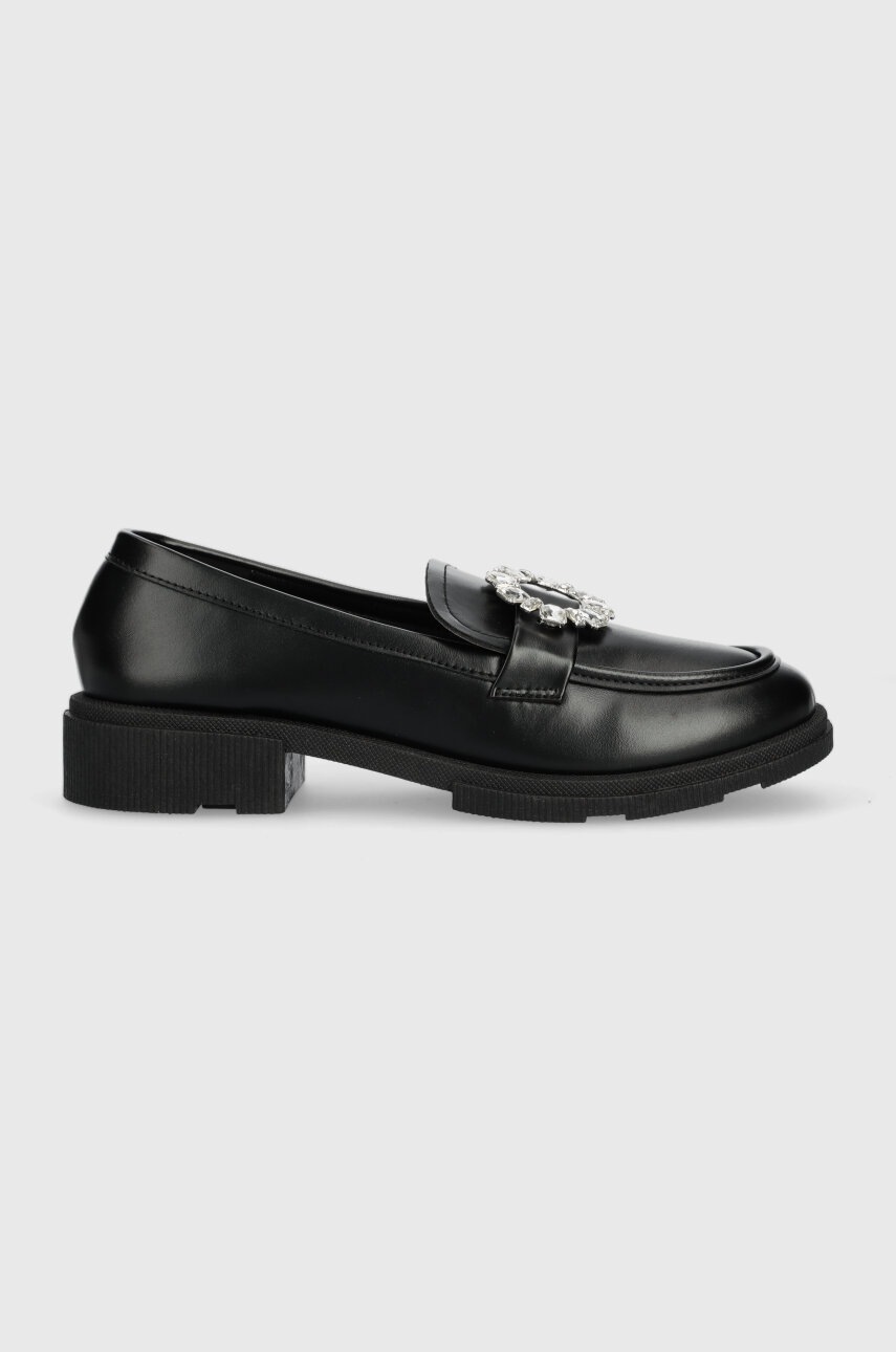 Answear Lab Mocasini Femei, Culoarea Negru, Cu Toc Plat