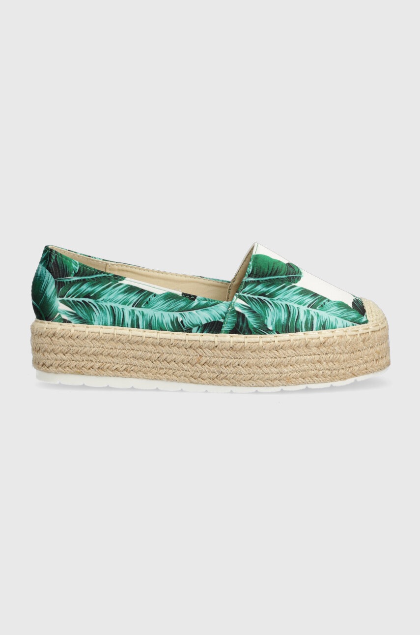 Answear Lab espadrile culoarea verde, cu platforma