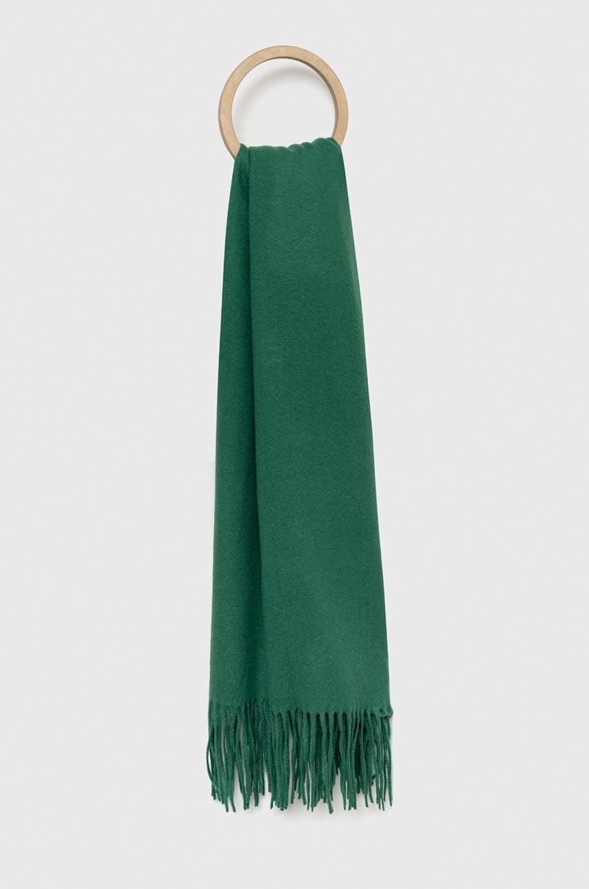 Answear lab eșarfă de cașmir culoarea verde, neted