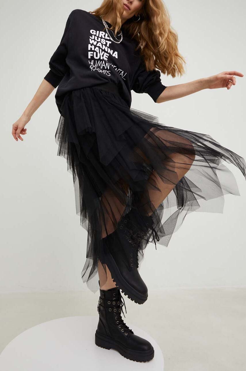 

Спідниця Answear Lab X Лімітована колекція SISTERHOOD колір чорний maxi розкльошена