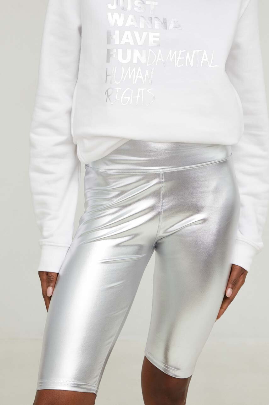 

Шорти Answear Lab X Лімітована колекція SISTERHOOD жіночі колір срібний висока посадка