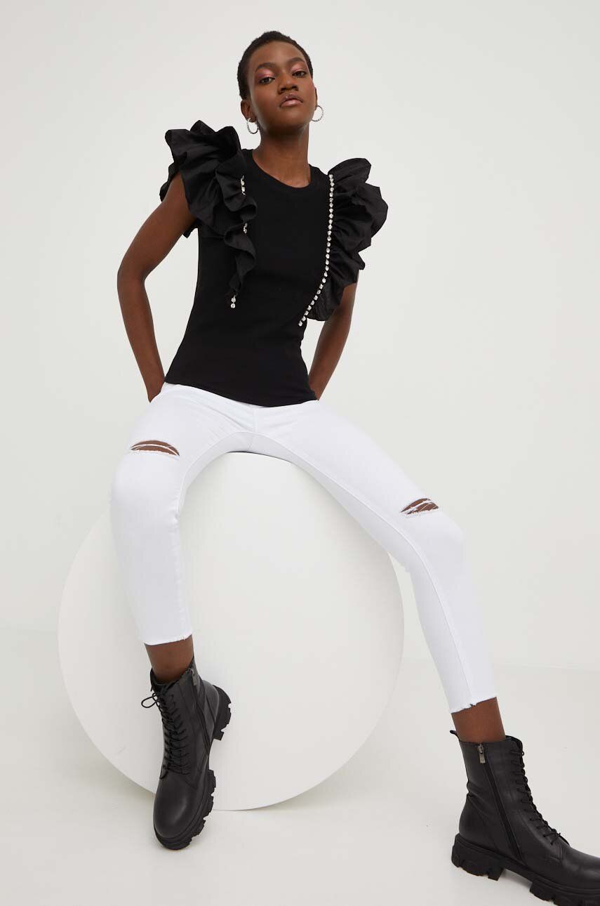 Kalhoty Answear Lab dámské, bílá barva - bílá -  98 % Bavlna