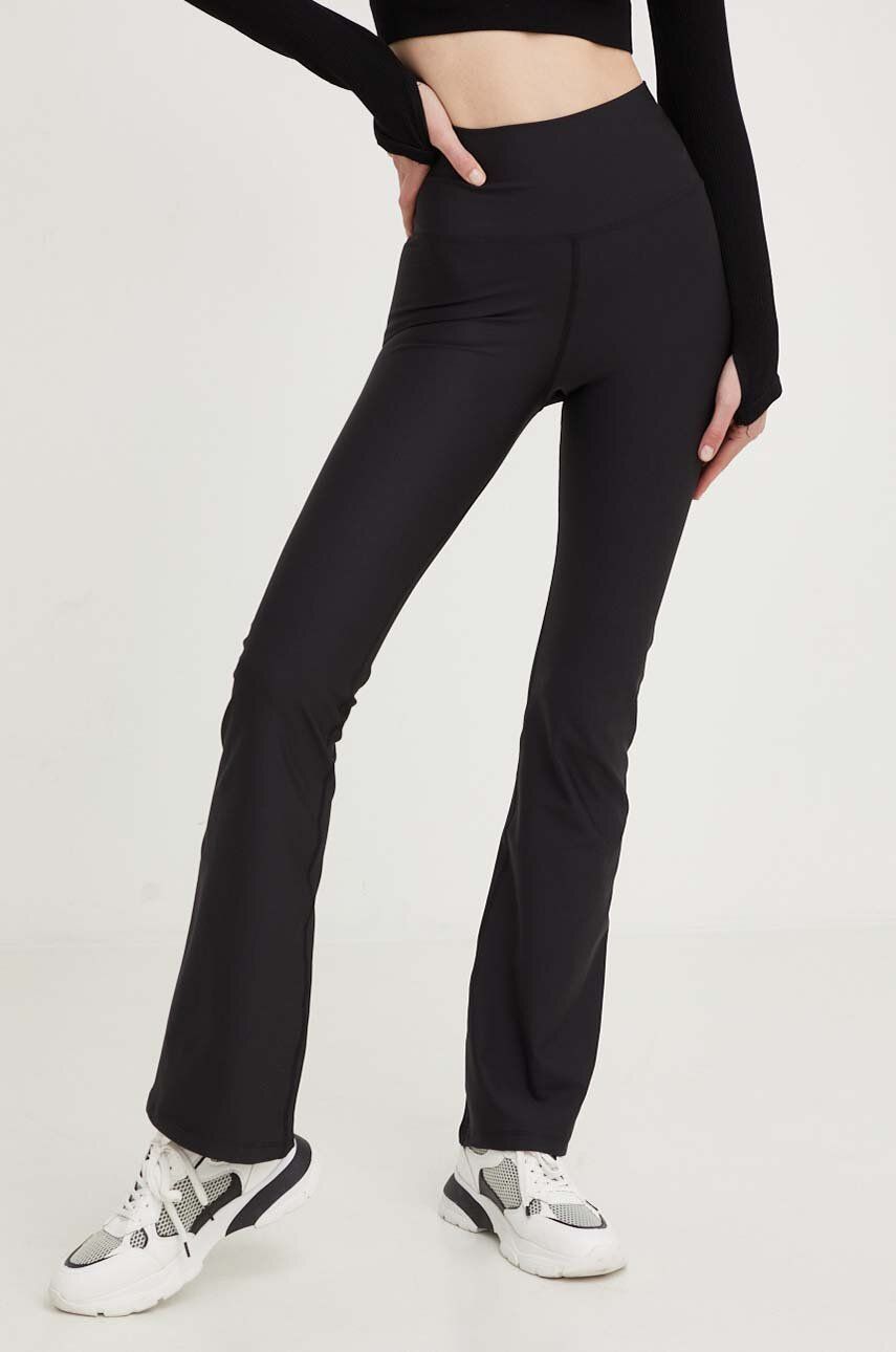 Answear Lab pantaloni femei, culoarea negru, evazati, high waist Answear
