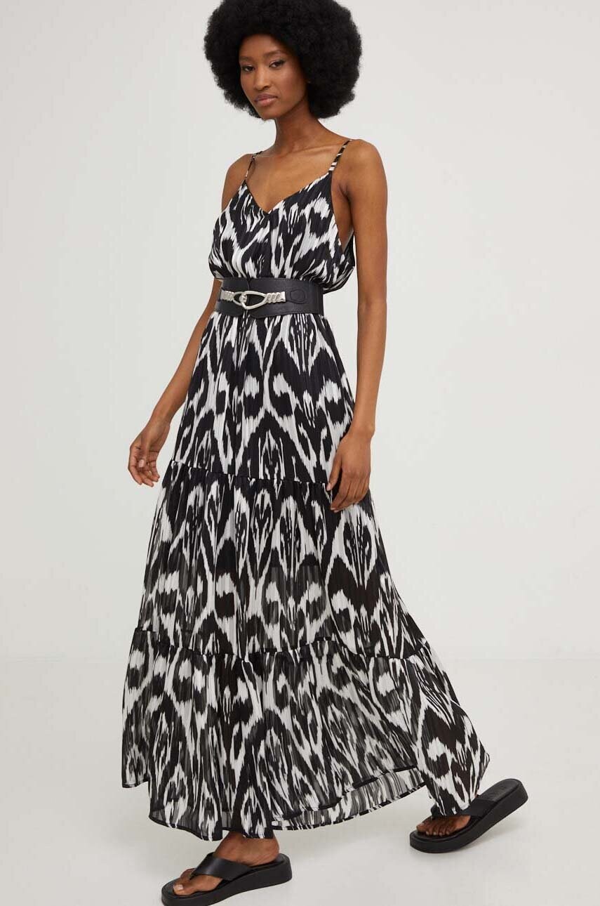 Answear Lab rochie culoarea negru, maxi, evazati - WW23 SSD01M 99X F2 Answear Lab rochie culoarea negru, maxi, evazati
