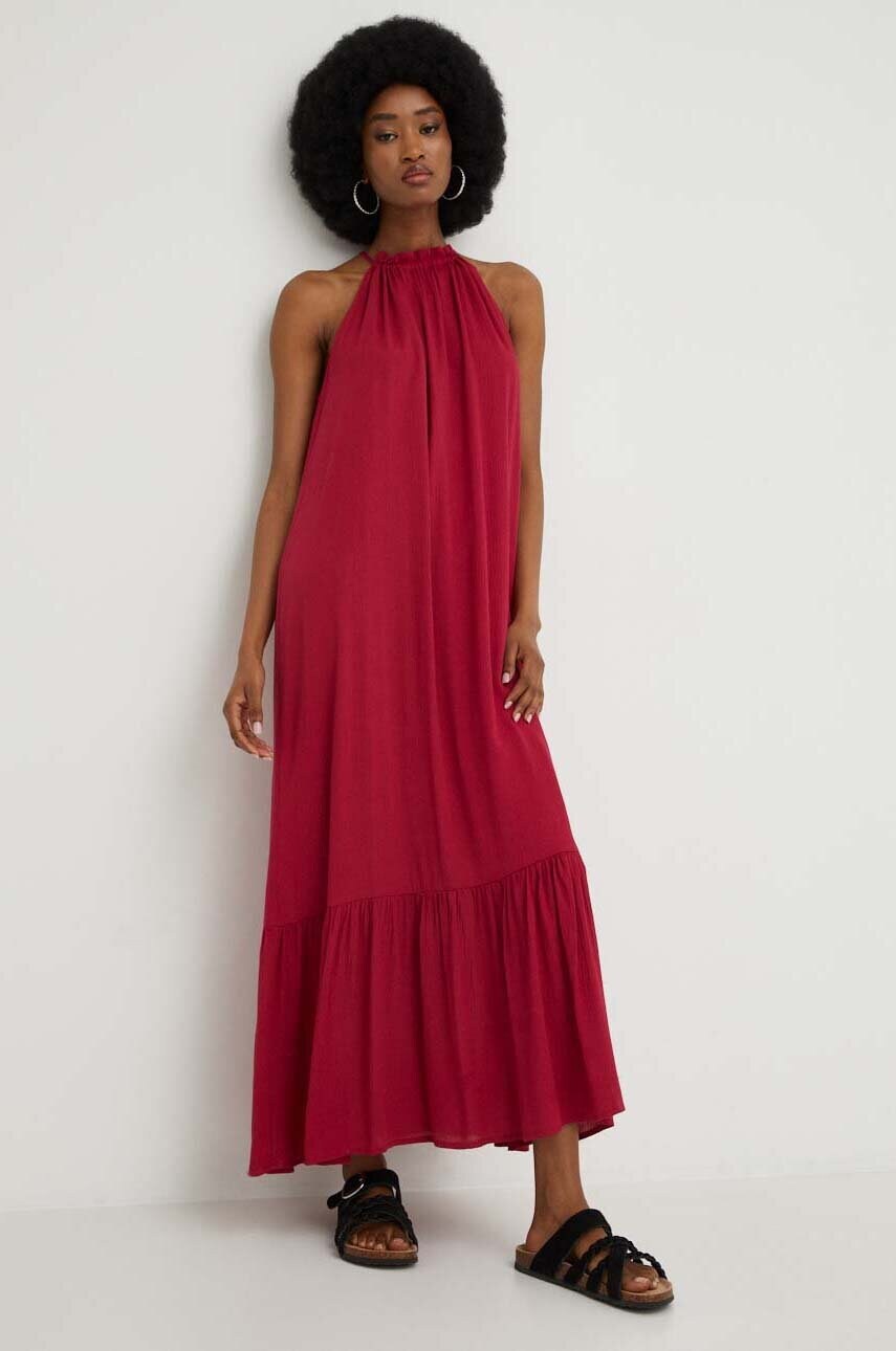 Answear lab rochie culoarea bordo, maxi, evazati