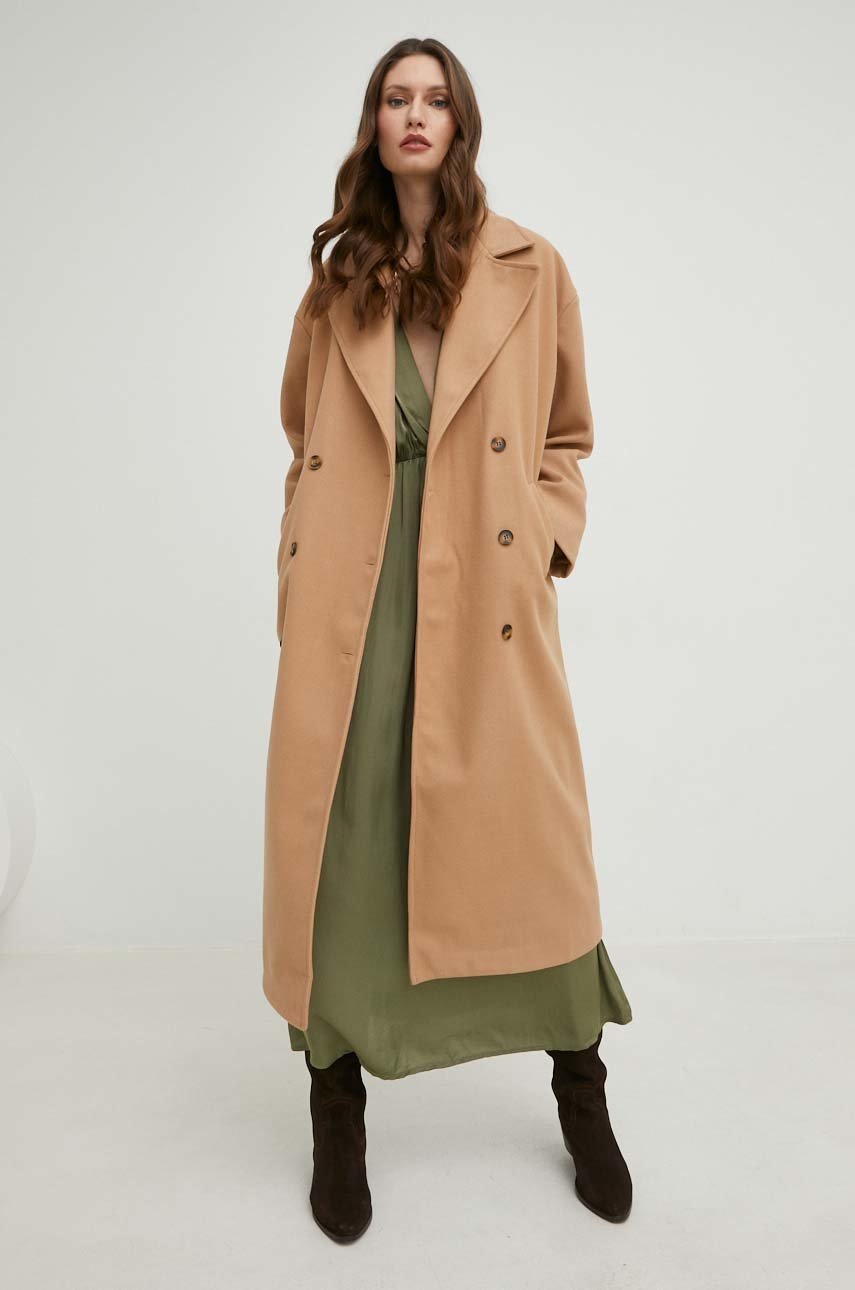 

Платье с шёлком Answear Lab цвет зелёный maxi oversize