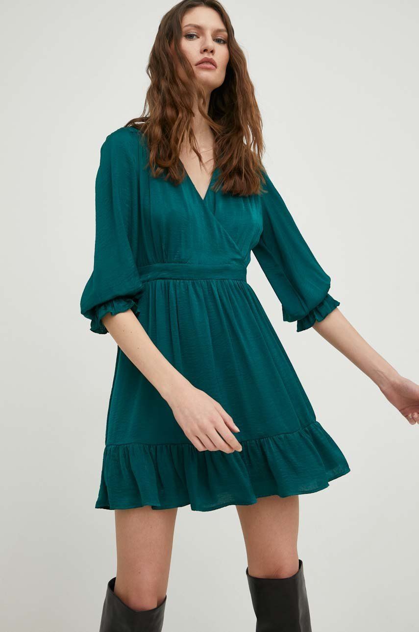 Answear Lab rochie culoarea verde, mini, evazati