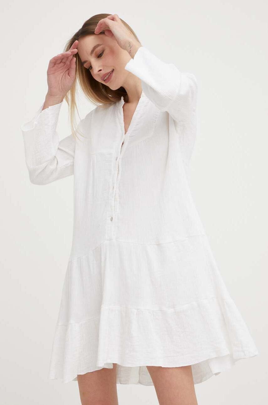 Бавовняна сукня Answear Lab колір білий mini oversize