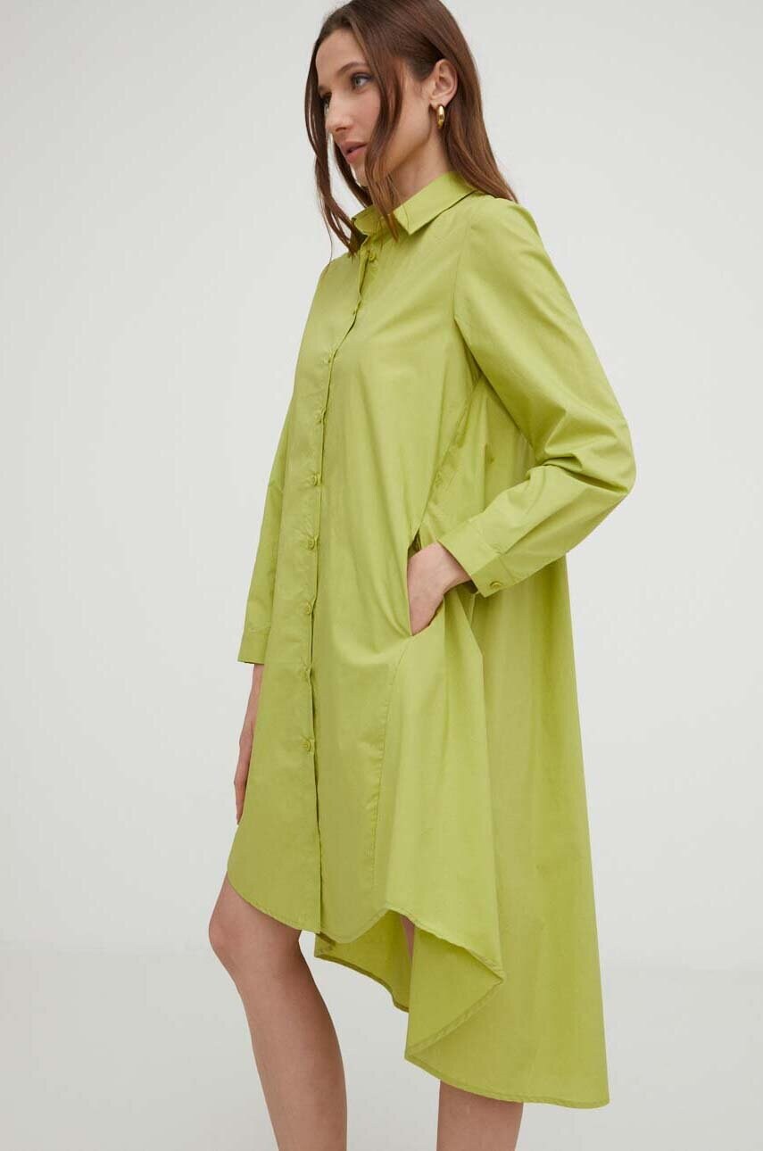 

Хлопковое платье Answear Lab цвет зелёный mini oversize