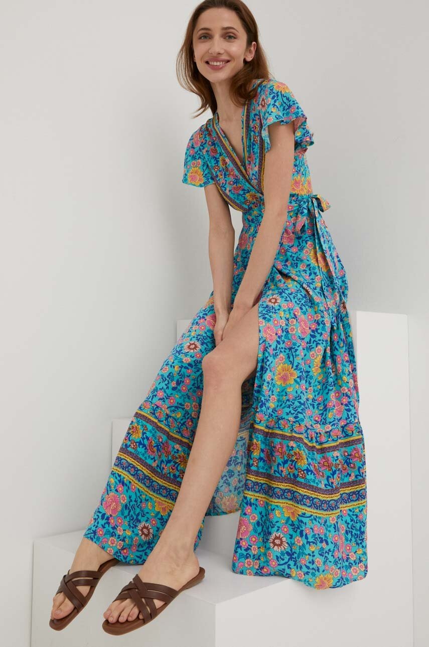 

Платье Answear Lab цвет бирюзовый maxi прямая