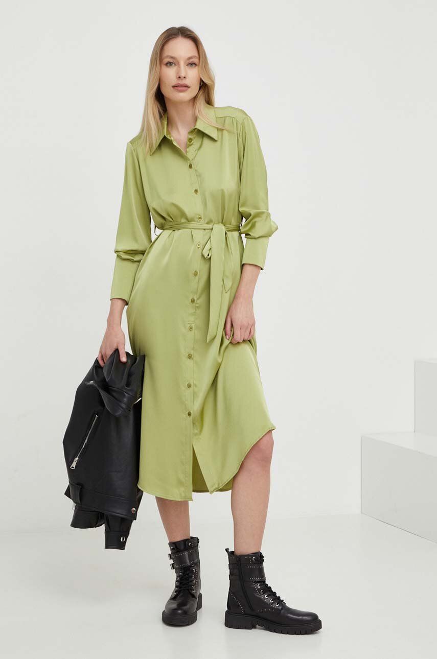 Answear Lab Rochie Culoarea Verde, Maxi, Drept