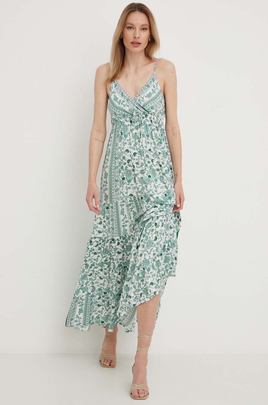 Answear Lab rochie culoarea verde, maxi, evazati