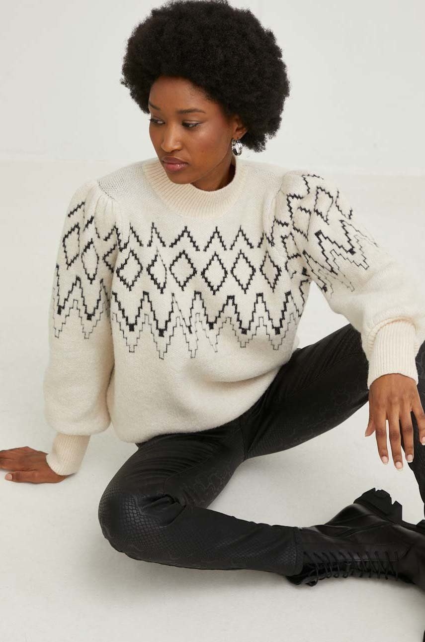 Answear Lab pulover femei, culoarea bej, cu turtleneck Answear imagine megaplaza.ro