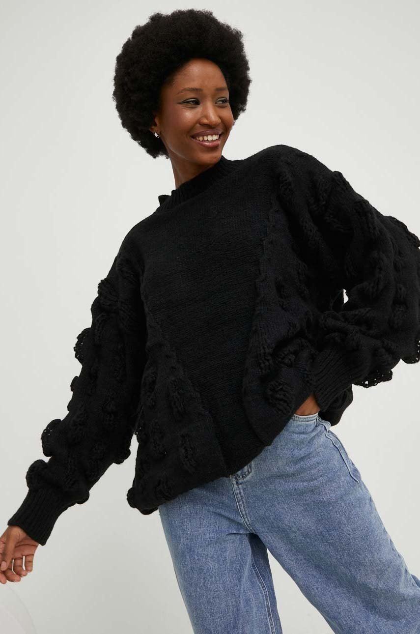 

Пуловер с вълна Answear Lab дамски в черно от топла материя, Черен