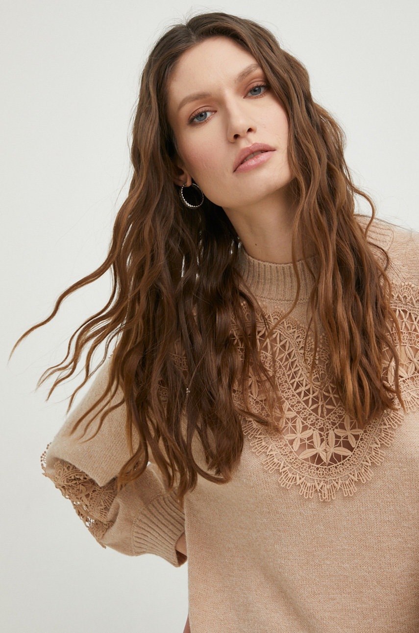 Πουλόβερ Answear.LAB χρώμα: μπεζ φωτογραφία