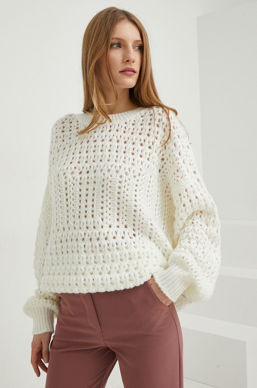 Answear Lab pulover de lana femei, culoarea bej Answear imagine megaplaza.ro