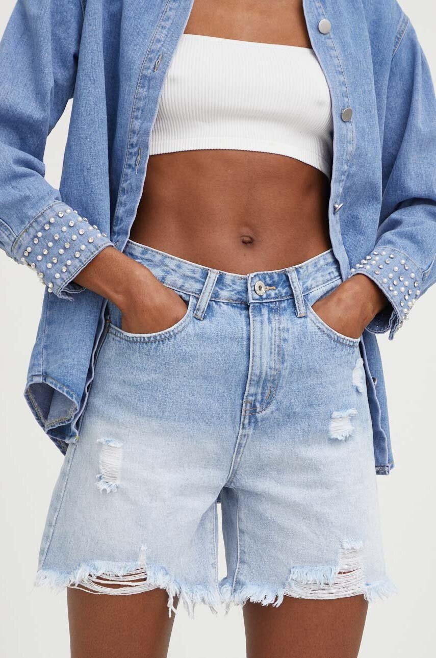 

Джинсовые шорты Answear Lab женские однотонные высокая посадка