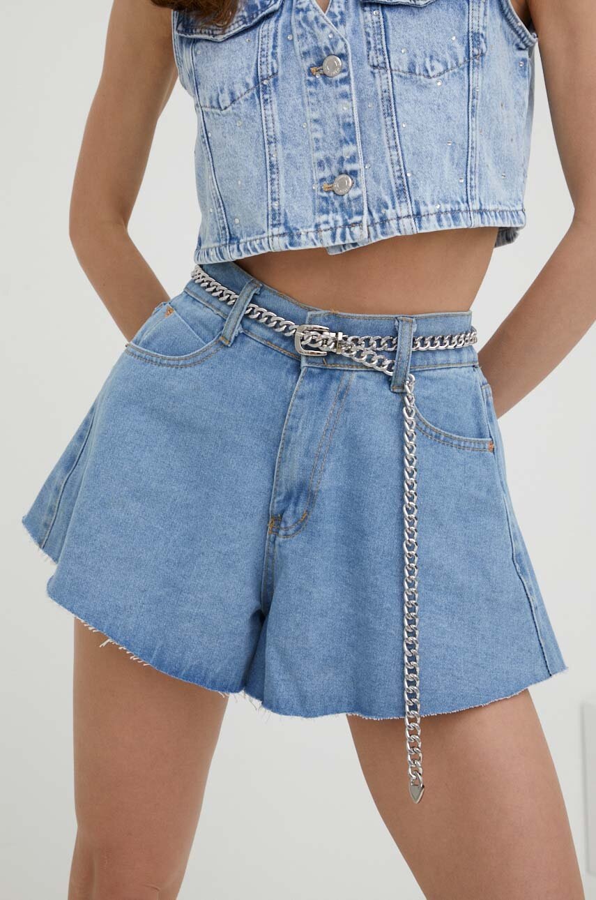 

Джинсовые шорты Answear Lab женские однотонные высокая посадка