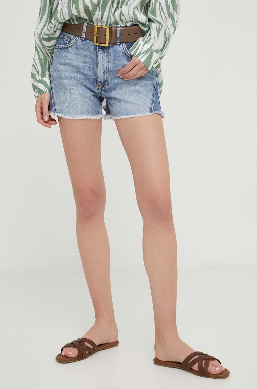 E-shop Džínové šortky Answear Lab dámské, vzorované, high waist