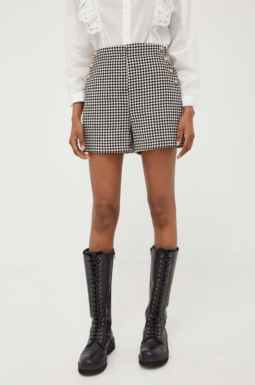 Answear lab pantaloni scurti femei, culoarea negru, modelator, high waist