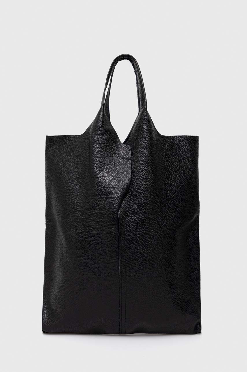 

Кожена чанта Answear Lab в черно, Черен