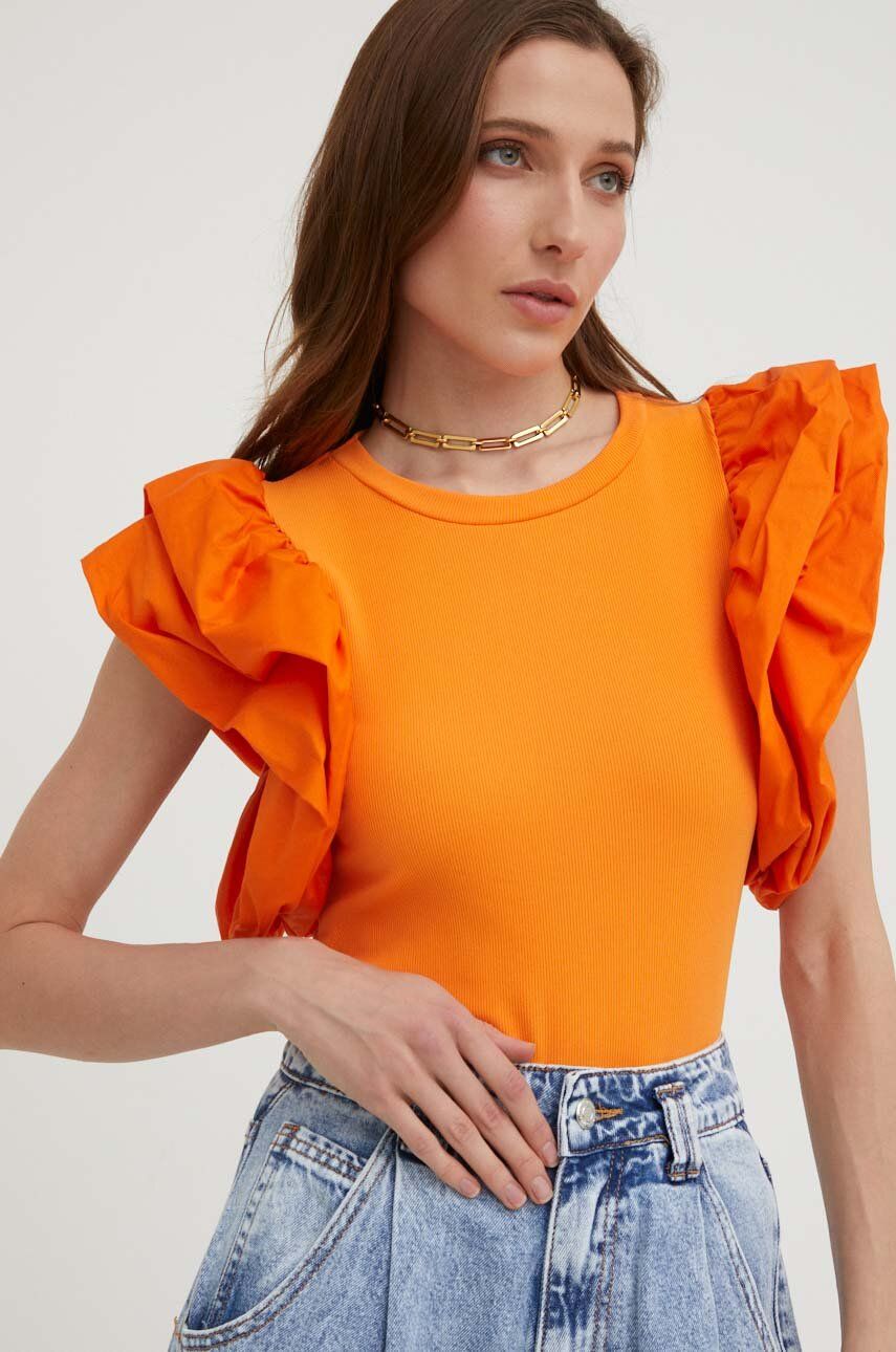 Tričko Answear Lab oranžová barva - oranžová -  95 % Viskóza