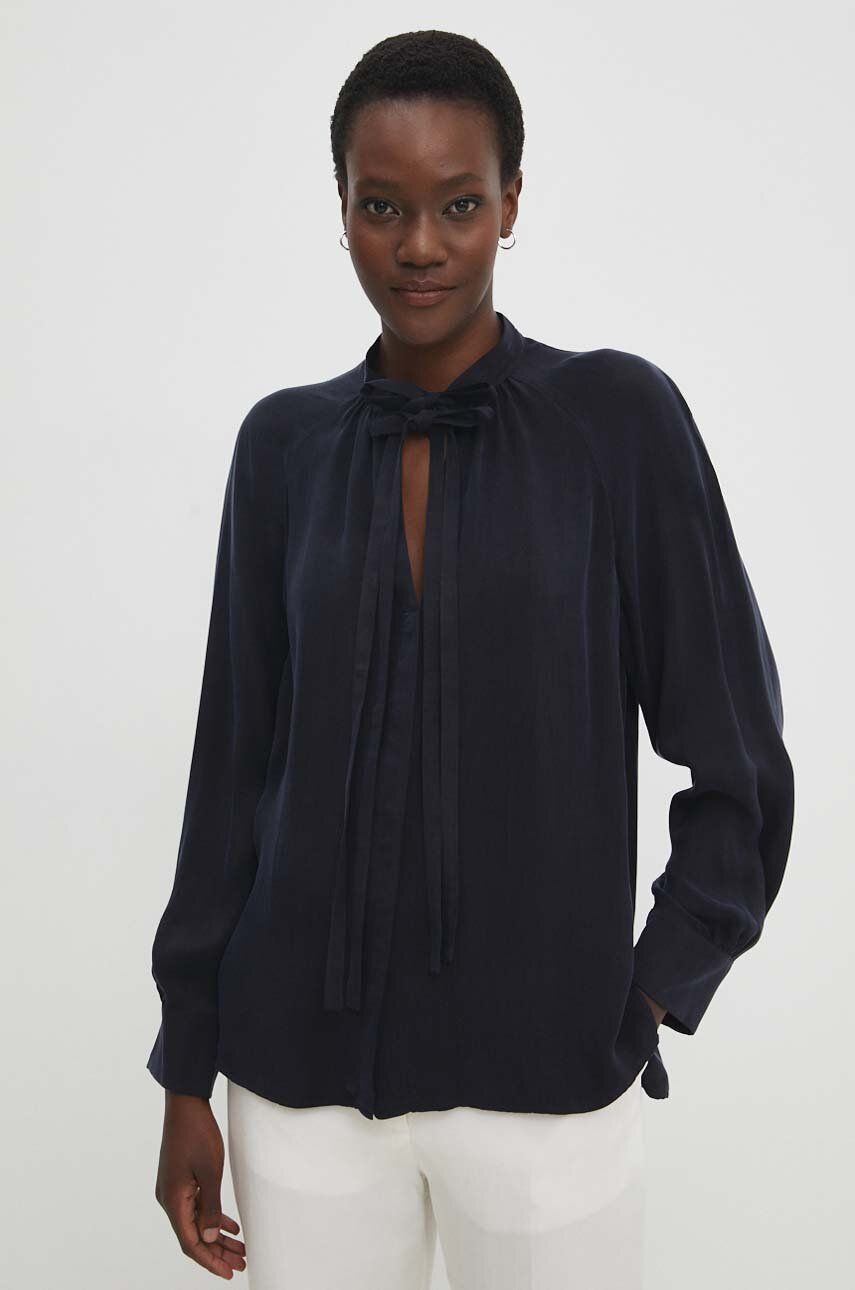 Levně Košile Answear Lab dámská, tmavomodrá barva, relaxed
