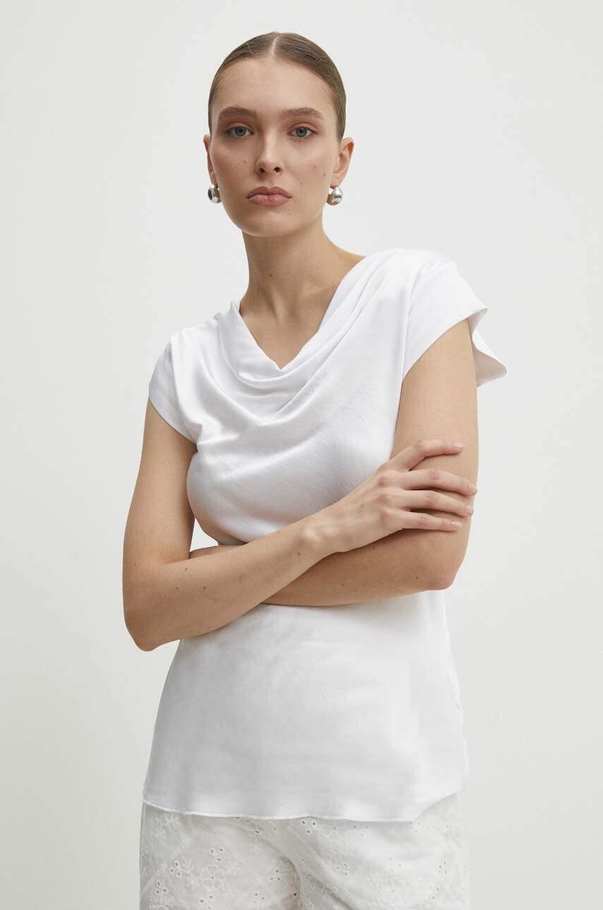 Answear Lab bluza femei, culoarea alb, neted Answear Lab bluza femei, culoarea alb, neted