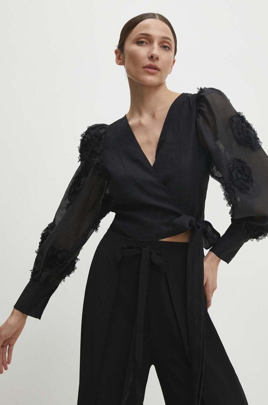 

Блуза Answear Lab в черно с изчистен дизайн, Черен