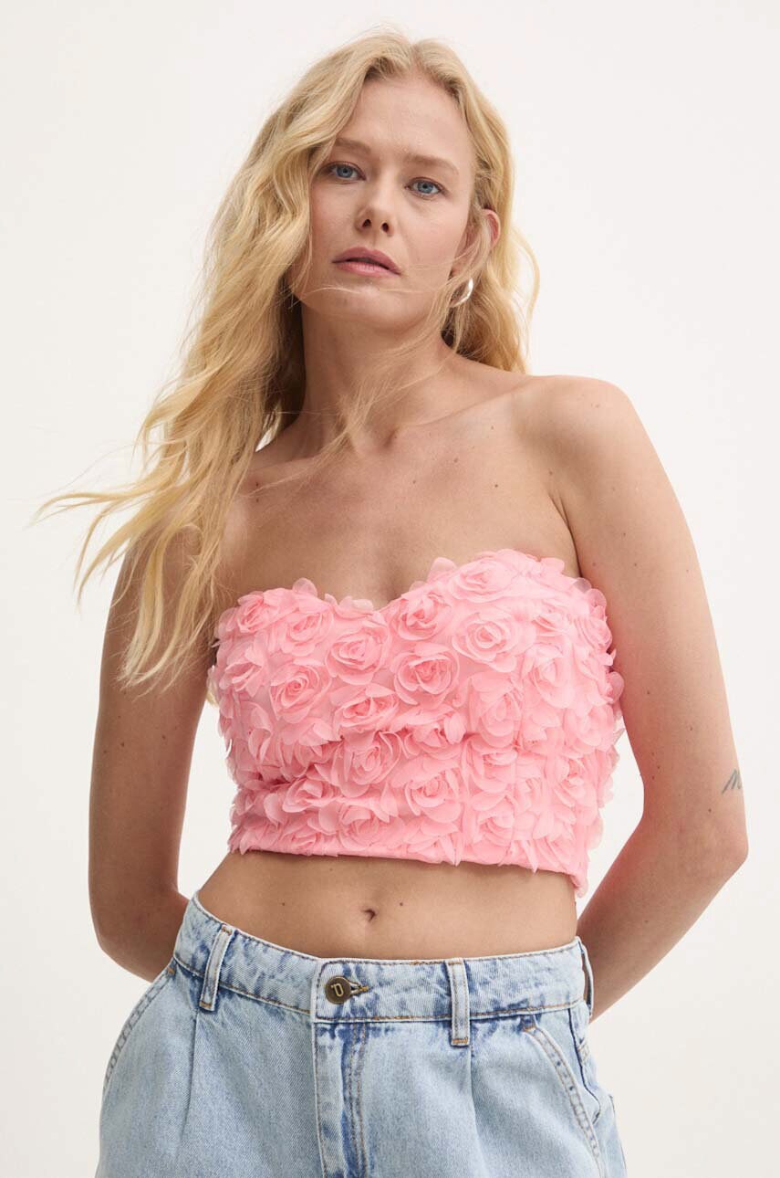 Answear Lab top culoarea roz, neted