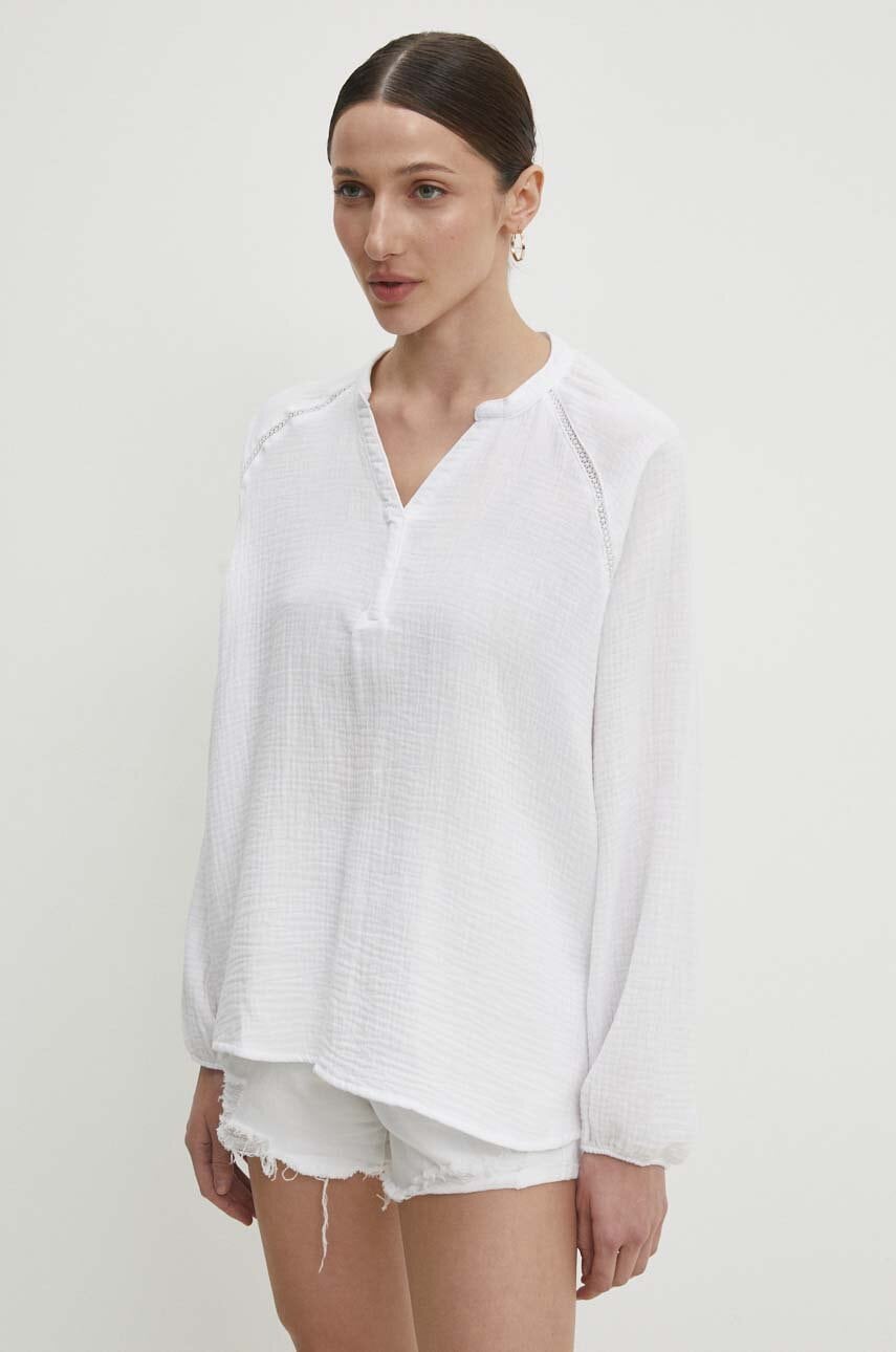 Answear Lab bluza din bumbac femei, culoarea alb, neted Answear Lab bluza din bumbac femei, culoarea alb, neted