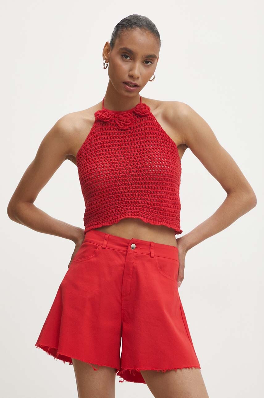 Answear Lab bluza femei, culoarea rosu, neted Answear Lab bluza femei, culoarea rosu, neted