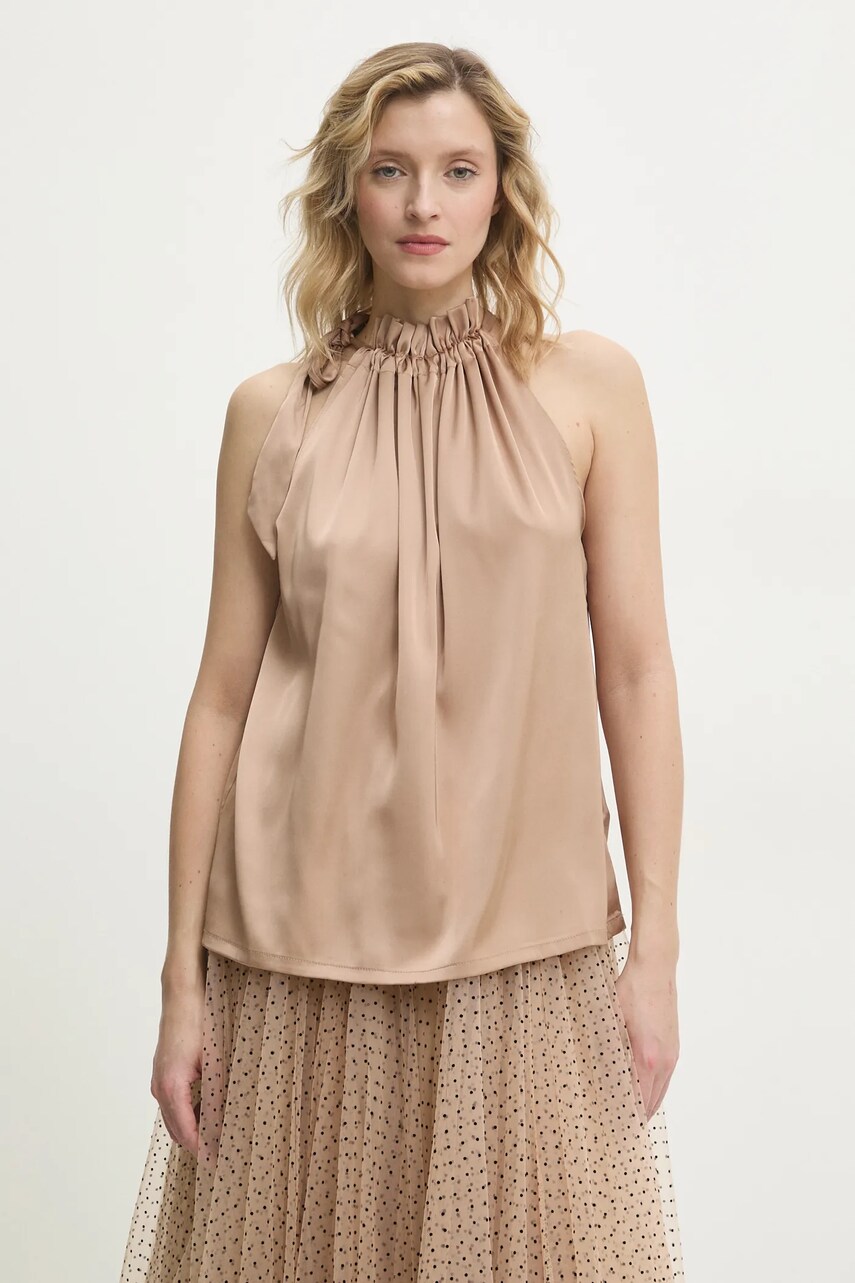 Answear Lab bluza femei, culoarea maro, neted