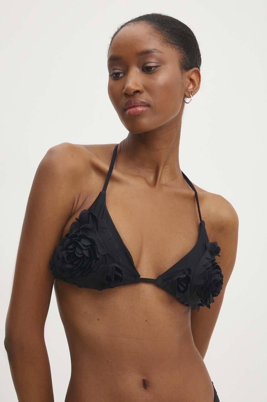 

Горнище на бански Answear Lab в черно с леко подплатени чашки, Черен