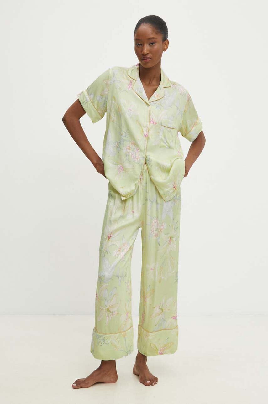 Answear Lab pijama femei, culoarea galben