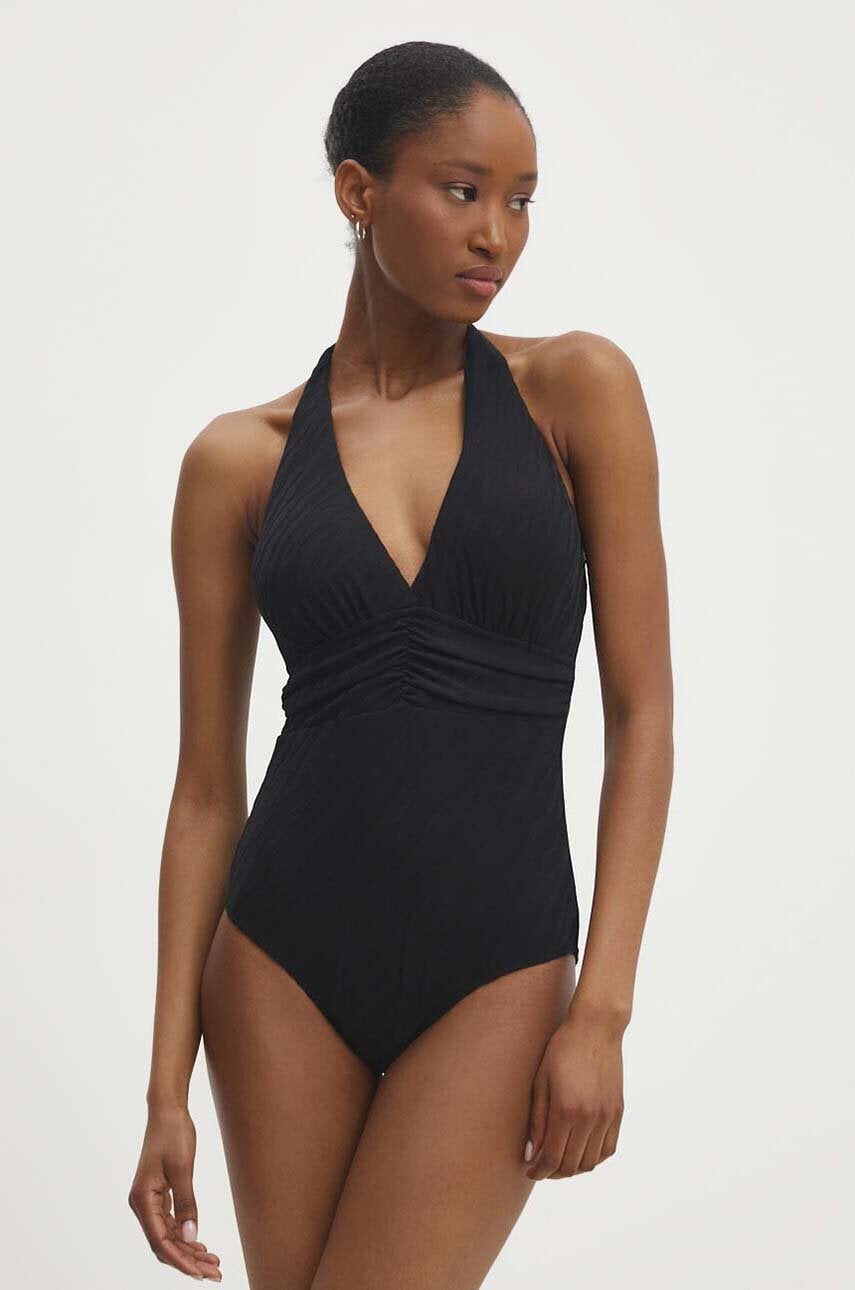 Answear Lab costum de baie dintr-o bucata culoarea negru, cupa usor rigidizata