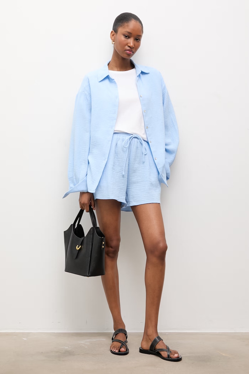 Answear.LAB komplet damski bawełniany niebieski