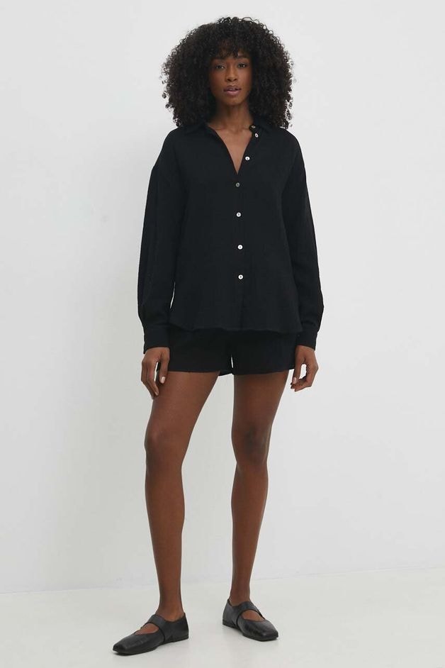 Answear Lab set din bumbac culoarea negru
