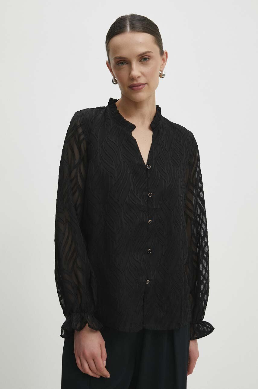 Levně Košile Answear Lab dámská, černá barva, regular