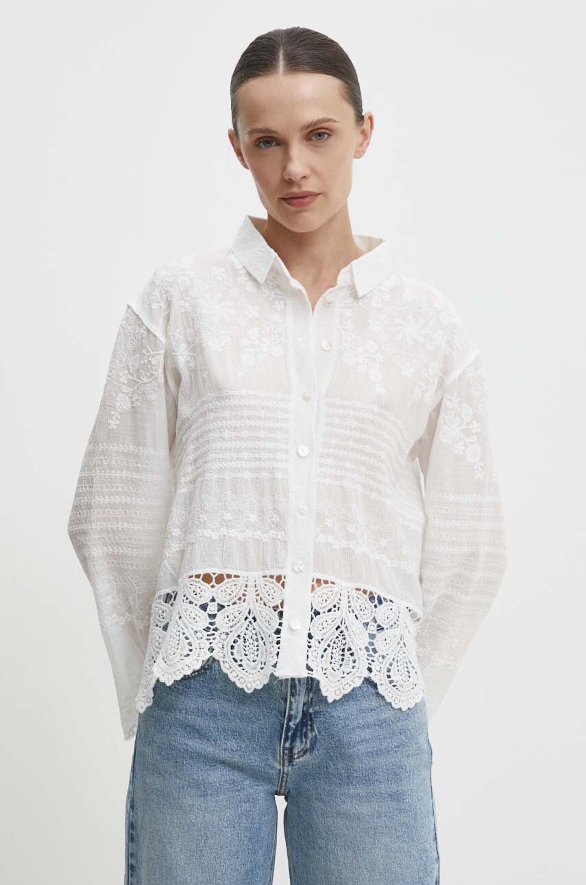 Levně Bavlněná košile Answear Lab bílá barva, regular, s klasickým límcem