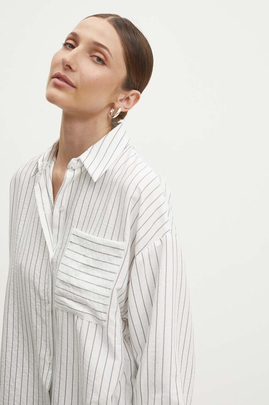 Answear Lab camasa femei, culoarea alb, cu guler clasic, relaxed