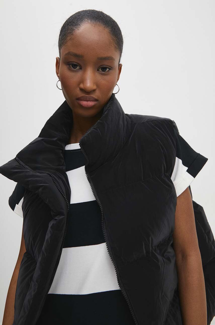 Answear Lab vesta femei, culoarea negru, de iarna