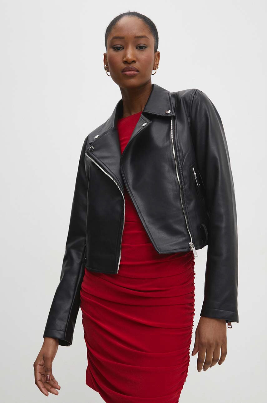 Answear Lab geaca ramones femei, culoarea negru, de tranzitie Answear Lab geaca ramones femei, culoarea negru, de tranzitie