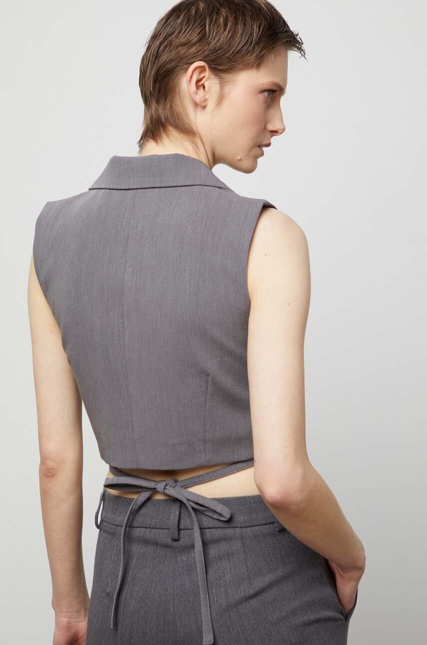 Γιλέκο Answear.LAB χρώμα: γκρι φωτογραφία