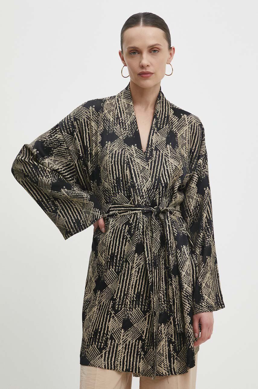 Answear Lab kimono culoarea negru, modelator