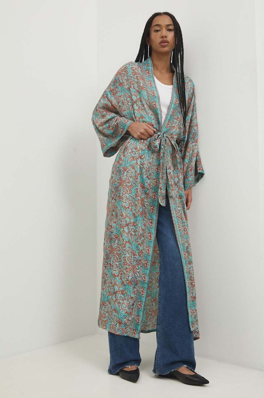 Answear Lab kimono culoarea verde, modelator