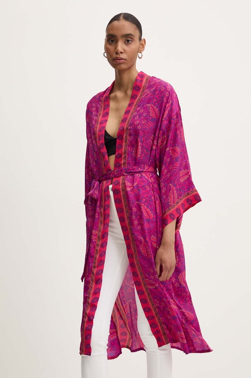 Answear Lab kimono culoarea violet, desfacut, modelator